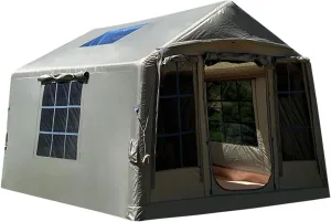 Inflatable Camping Tent with Pump, 4 Seasons Cabin Tent 9㎡, Easy Install Glamping Tents, Outdoor Oxford Tent Windproof with Carry Bag