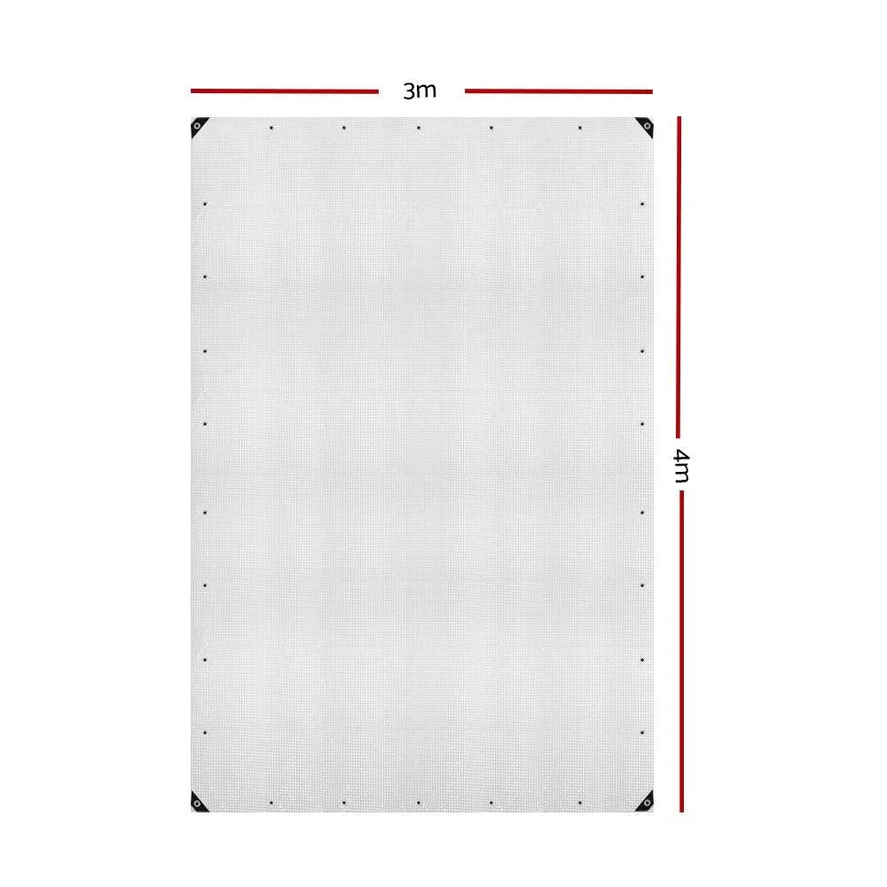 Instahut 3x4m Tarp Camping Tarps Poly Tarpaulin Heavy Duty Cover 135gsm Clear