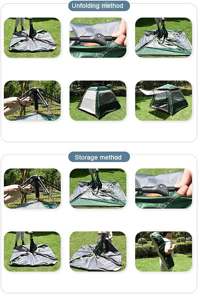 Instant Pop-up Camping Tent for 3-8 People Lightweight Double Layer Family Tent with Carrying Bag for Outdoor Camping Hiking Climbing Fishin (Sky Blue 5~8 Person) (Dark Green 5~8 Person)