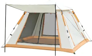 Instant Pop-up Waterproof Camping Tent Outdoor Easy Setup Automatic Beach Tent for 3-5 People, Orange