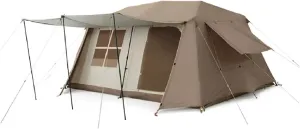 Instant Tent with LED Built-in Lights | Portable Large Family Multi Room Tents for Camping | Lighted Pop Up Camping Tent | 5-8 Person Hexagon Tents fo