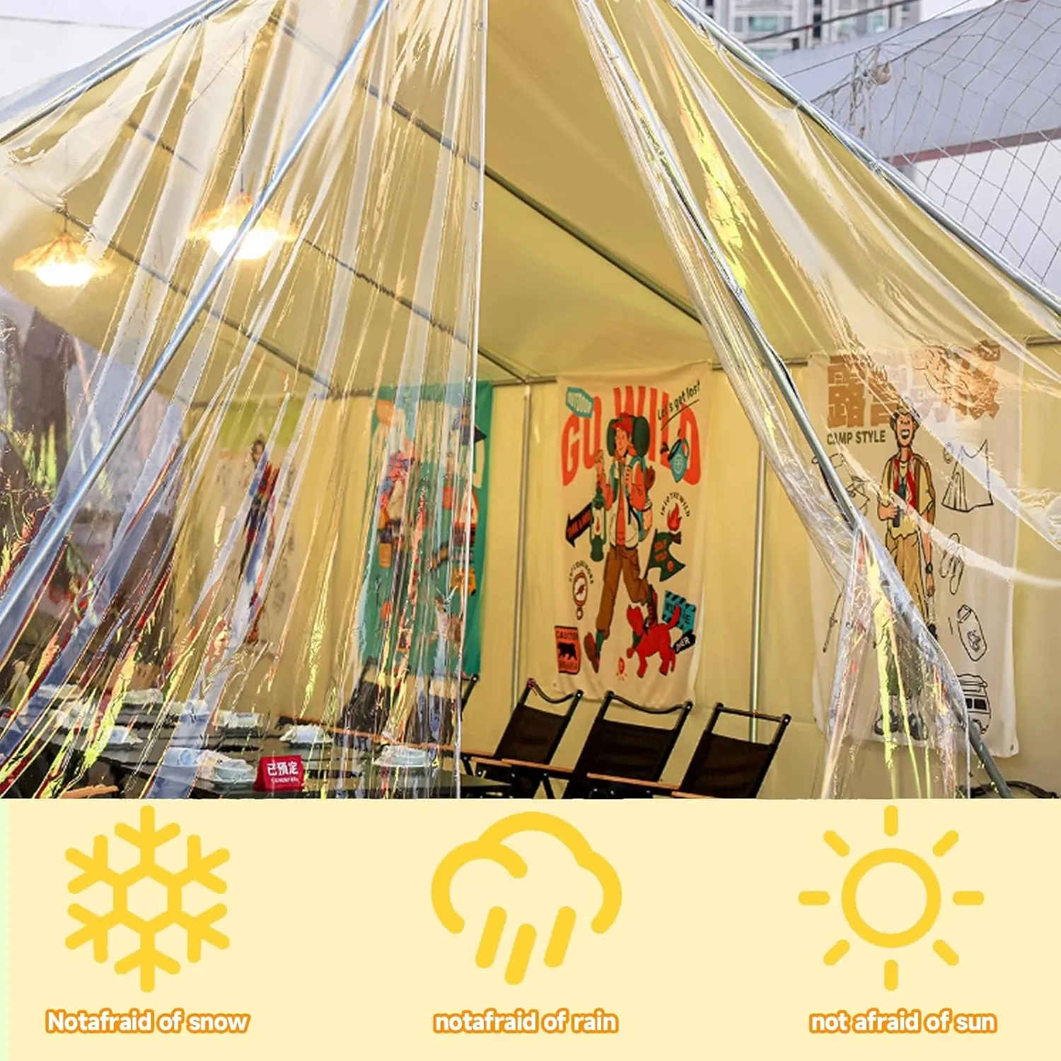 JHIAADEYPVC Reinforced Transparent,Heavy-Duty Waterproof Clear Tarpaulin,Small Tarpaulin Transparent,Thicken Clear Tarp Waterproof,Groundsheet, Outdoor Polyethylene Sheeting(10 * 10m/394 * 394in)