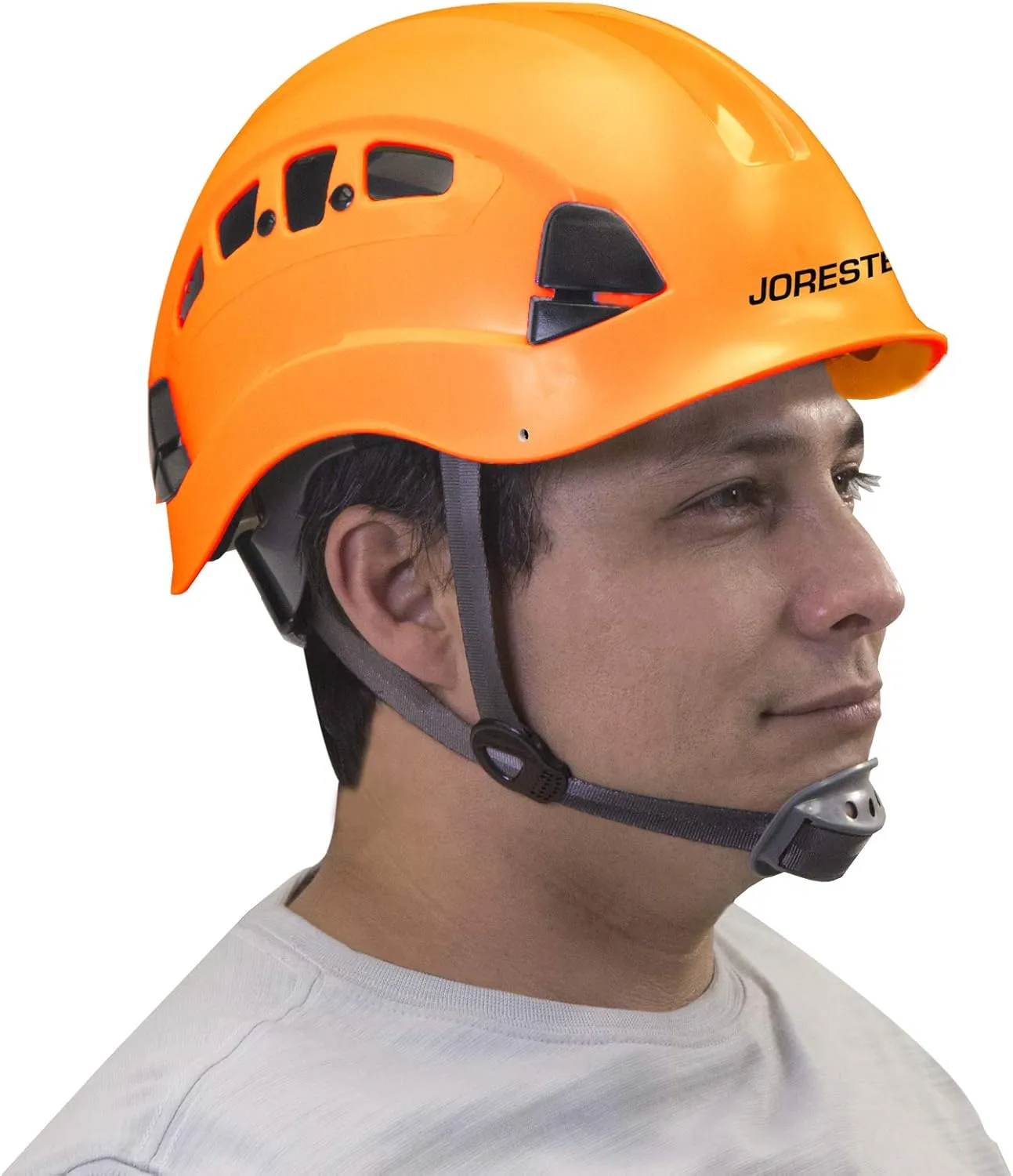 JORESTECH - ABS Work-at-Height and Rescue Hard Hat Slotted Ventilated Helmet w/Adjustable Ratchet 6-Point Suspension ANSI Z89.1-14