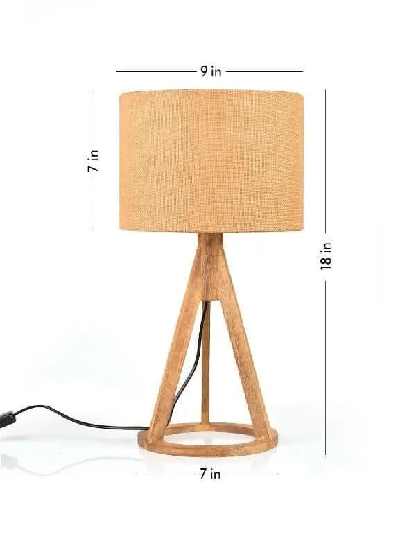 Jute Brown Trio Wooden Lamp