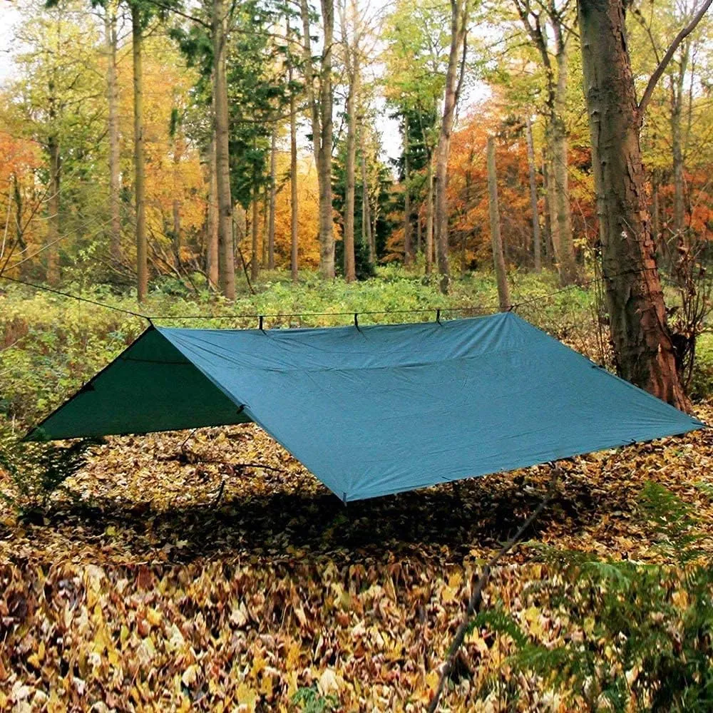 KALINCO Waterproof Camping Tarp Tent Hammock Rain Fly, 10X10FT/10X15FT, Mutifunctional Tent Footprint Lightweight Tarp for Camping, Hiking and Survival Shelter