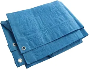 KAV Universal Premium Cover 120 GSM Tarpaulin Waterproof Heavy Duty 8x12 ft Tarp with Eyelets Ground Sheet for Garden Furniture, Pool, Car, Truck- Blue, 2.44 x 3.66 m