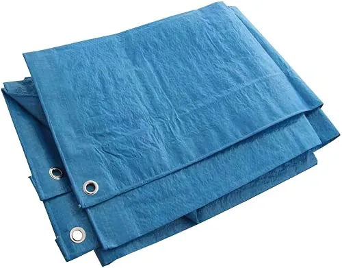 KAV Universal Premium Cover 120 GSM Tarpaulin Waterproof Heavy Duty 8x12 ft Tarp with Eyelets Ground Sheet for Garden Furniture, Pool, Car, Truck- Blue, 2.44 x 3.66 m