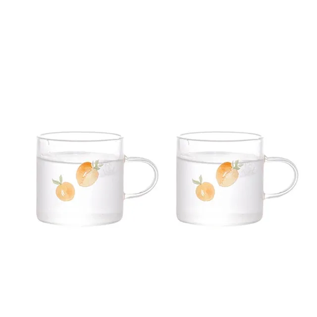 Kawaii Peach Glass Kettle and Cups Set