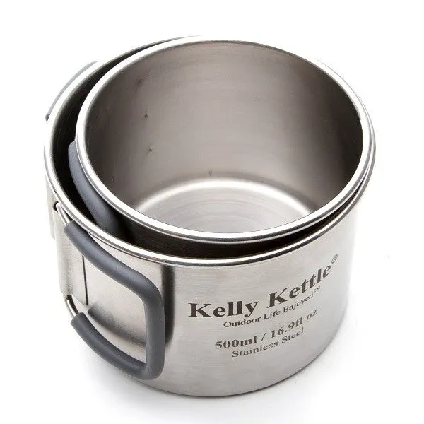 Kelly Kettle 2 Camping Cups- Stainless Steel