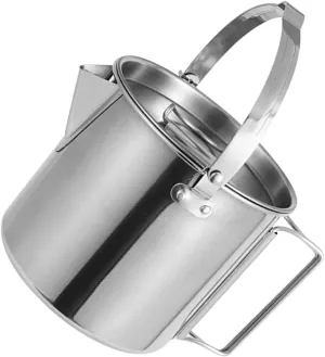 KESYOO Camping Kettle 1.2l Portable Tea Pot Stovetop Tea Kettle for Outdoor Made Stainless Steel