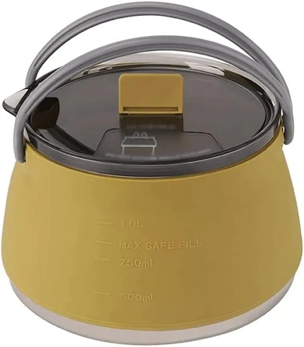 Kettle Folding Portable fire Open Coffee Tea cassettecooker Camping Outdoor Hiking Backpack Backpack (Yellow,) (Yellow)