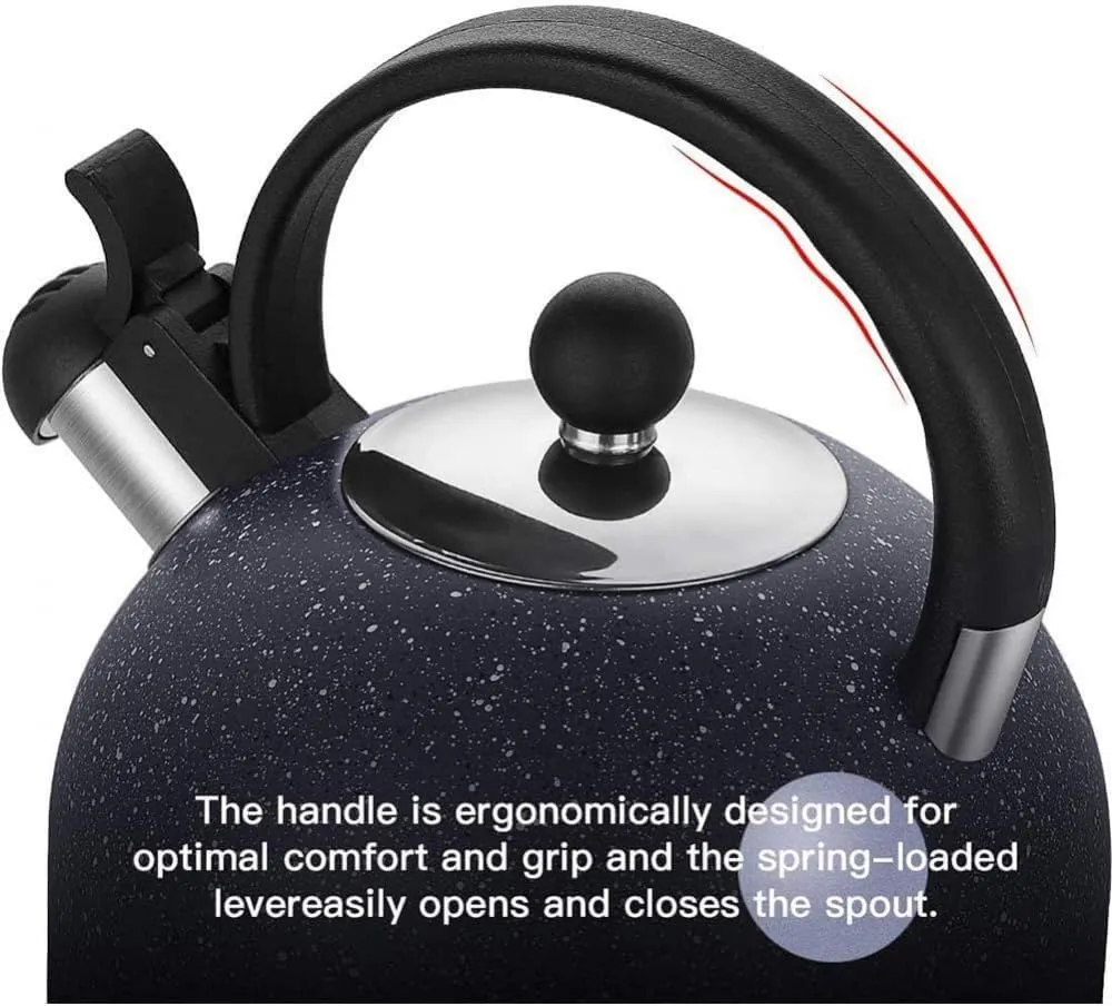 Kettle,Whistling Tea Kettle, Modern Stainless Steel Whistling Tea Pot for Stovetop with Heat Proof Handle, Stove Kettle Teapot Quick Boil Kettle-2.5 L