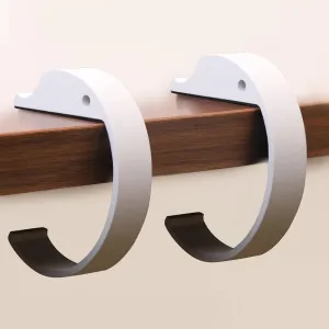 KIBBEH 2PCS Purse Hook for Table Purse Hanger for Desk Portable Desk Bag Hook Non-Slip Purse Holder for Table High-Strength Alloy Material for Durability Hangers for Table for Heavy Loads(White)
