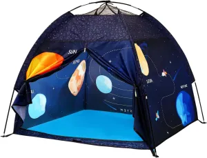 Kids Play Tent Lucky Castle Playhouse for Boys and Girls Easy Fun Dome Tent Camping Playground Pop Up Tent for Kids Indoor and Outdoor Imaginative Play Perfect Kid's Gift (Solar System)