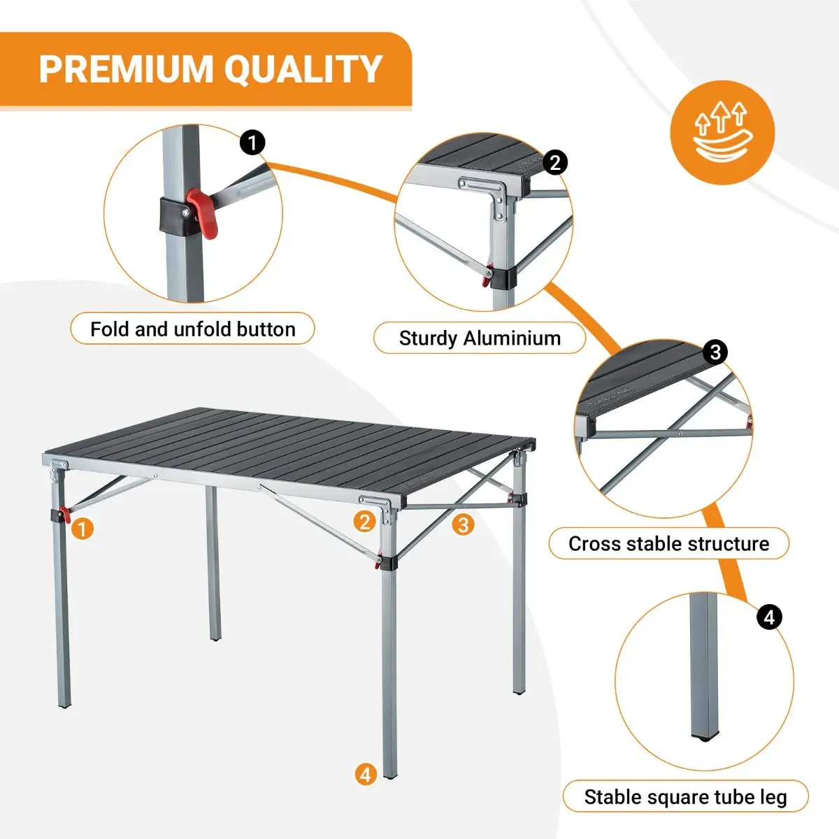 KingCamp Folding Outdoor Table Lightweight Aluminum Alloy Table