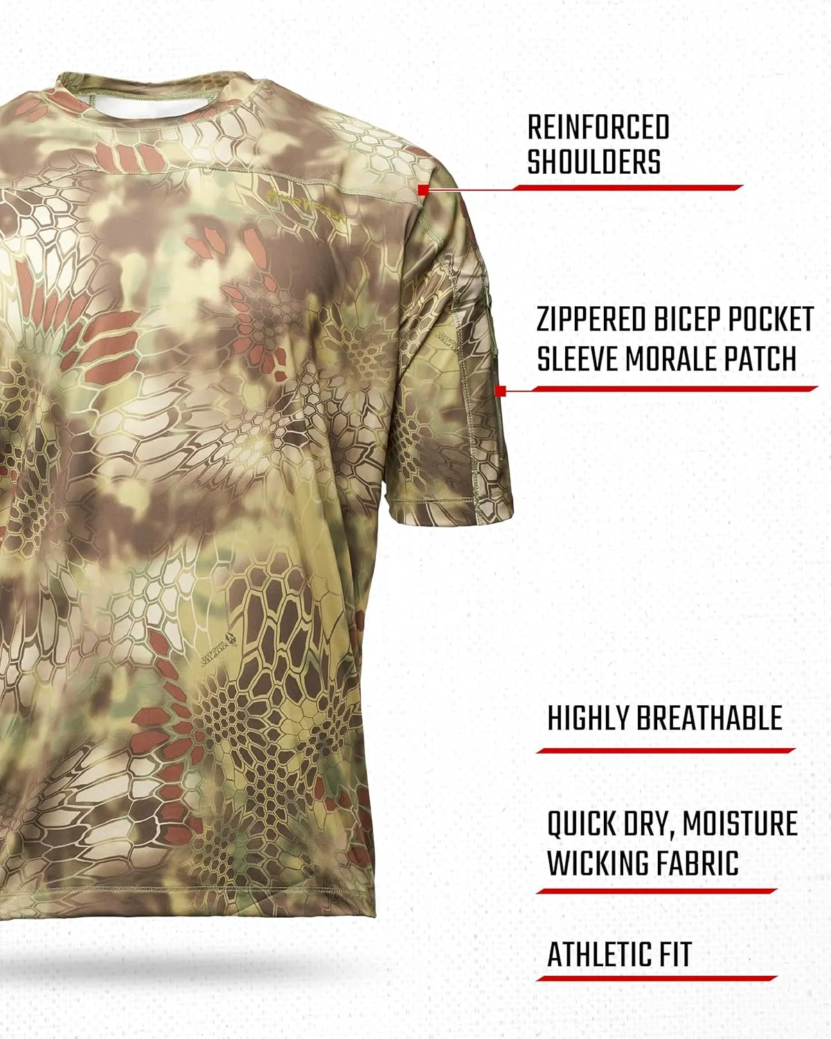 Kryptek Men’s Valhalla 2 Short Sleeve, Lightweight Camo Hunting Shirt