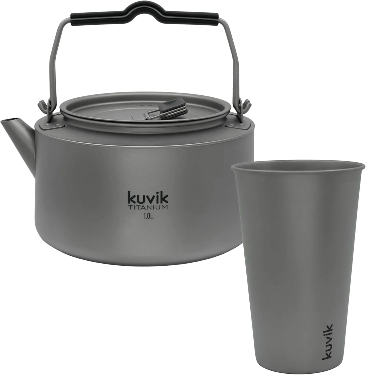 Kuvik 1.0L (33.8 oz) Titanium Kettle & 500ml (16.9 oz) Titanium Cup Bundle