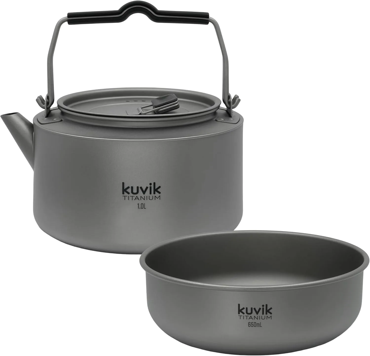 Kuvik 1.0L (33.8 oz) Titanium Kettle & 650ml (22 oz) Titanium Bowl Bundle