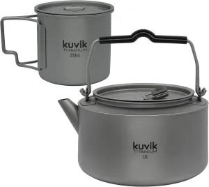 Kuvik 350ml (11.8 oz) Titanium Cup & 1.0L (33.8 oz) Titanium Kettle Bundle