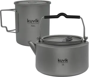 Kuvik 750ml (25.4 oz) Titanium Pot & 1.0L (33.8 oz) Titanium Kettle Bundle