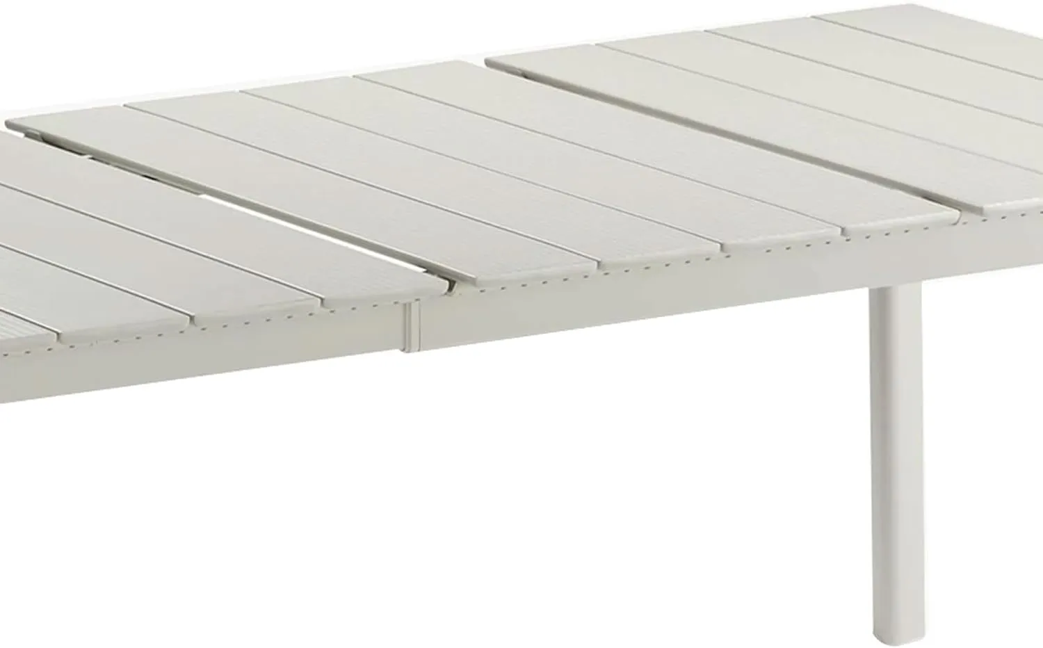 Lafuma ORON Extendable 10 Person Outdoor Lightweight Portable Aluminum Garden Dining Table with Slatted Top for Backyard Patios and Decks, Sand