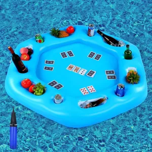 Large Floating Table for Pool Games Floating Holder Cooler Containers Inflatable Pool Games Card Table Tray Accessories for Swimming Summer Beach Party Indoor Outdoor