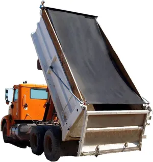 leaveshade Dump Truck Mesh Tarp 7'X22' - Heavy Duty Truck Cover with 6'' Pocket Reinforced Double Stitch Webbing Ripping Tearing Stop, No Rust Thicker Brass Grommets - 3 Year Warranty (Black)