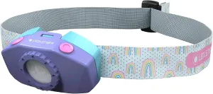 Ledlenser KIDLED2 Safe LED Headlamp for Children - Battery Operated, White, Red, Blue Light, Reading Light, Night Hike Toy (Purple)