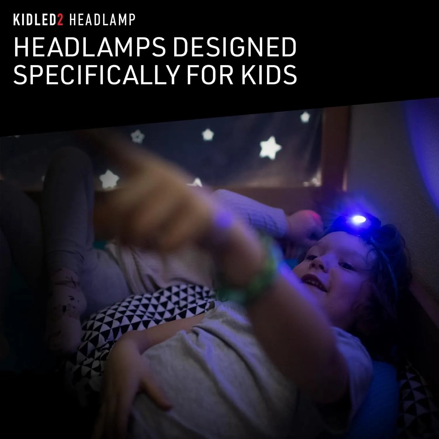 Ledlenser KIDLED2 Safe LED Headlamp for Children - Battery Operated, White, Red, Blue Light, Reading Light, Night Hike Toy (Purple)