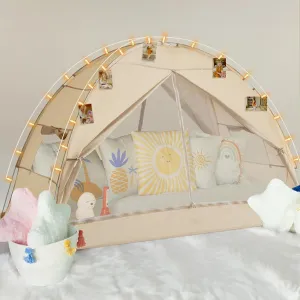 LEEDOR Bed Canopy for Kids/Adults,Mosquito Net & Privacy Tent 2-in-1 Bed Tent,Air Ventilation Mesh & Blackout Cloth Double Design Dream Tent,Indoor Safety Bed Tent for Girls/Boys Full & String Lights