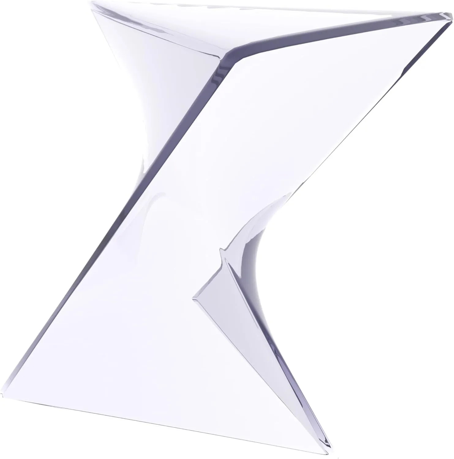 LeisureMod 15.75" Clear Stackable Plastic Side Table - Weather-Resistant Triangular Accent Table for Living Room, Patio, or Backyard