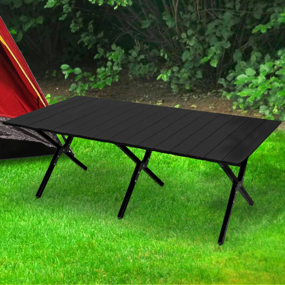 Levede Folding Camping Table Foldable Portable Picnic Outdoor Egg Roll BBQ Desk