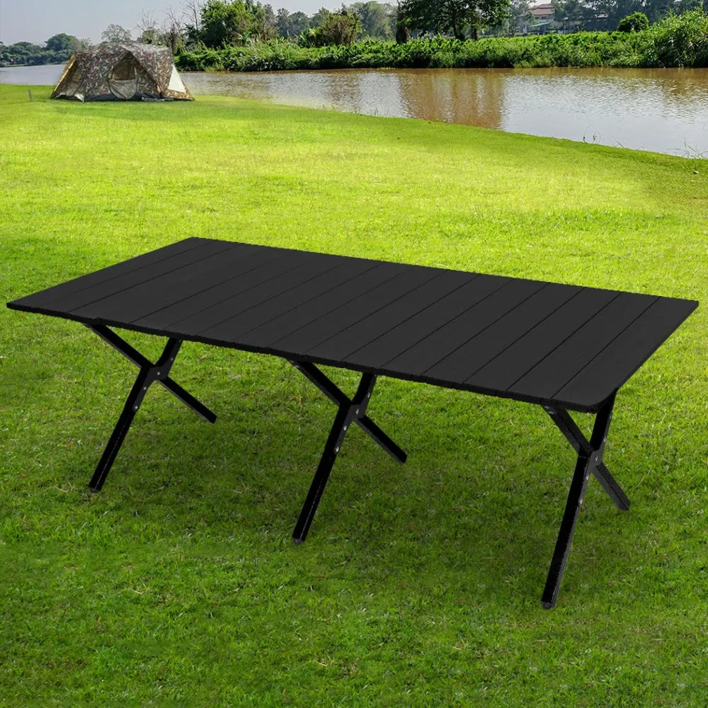 Levede Folding Camping Table Foldable Portable Picnic Outdoor Egg Roll BBQ Desk