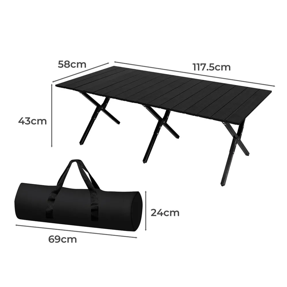 Levede Folding Camping Table Foldable Portable Picnic Outdoor Egg Roll BBQ Desk