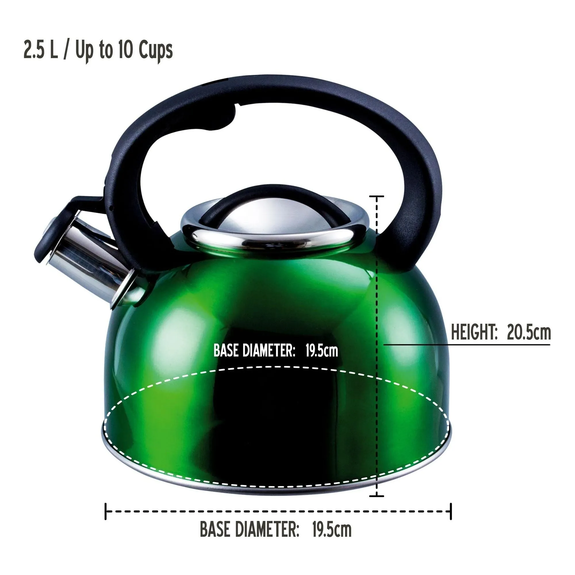 Liberty Green 2.5 Litre Whistling Kettle CW-T056-B1G