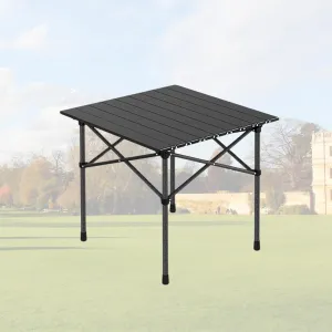 Lightweight Camping Table, Foldable Aluminum Table with Carry Bag, Perfect for Picnic, BBQ, Cooking, and Outdoor Activities Black 50×53×50cm/19.7×20.9×19.7in