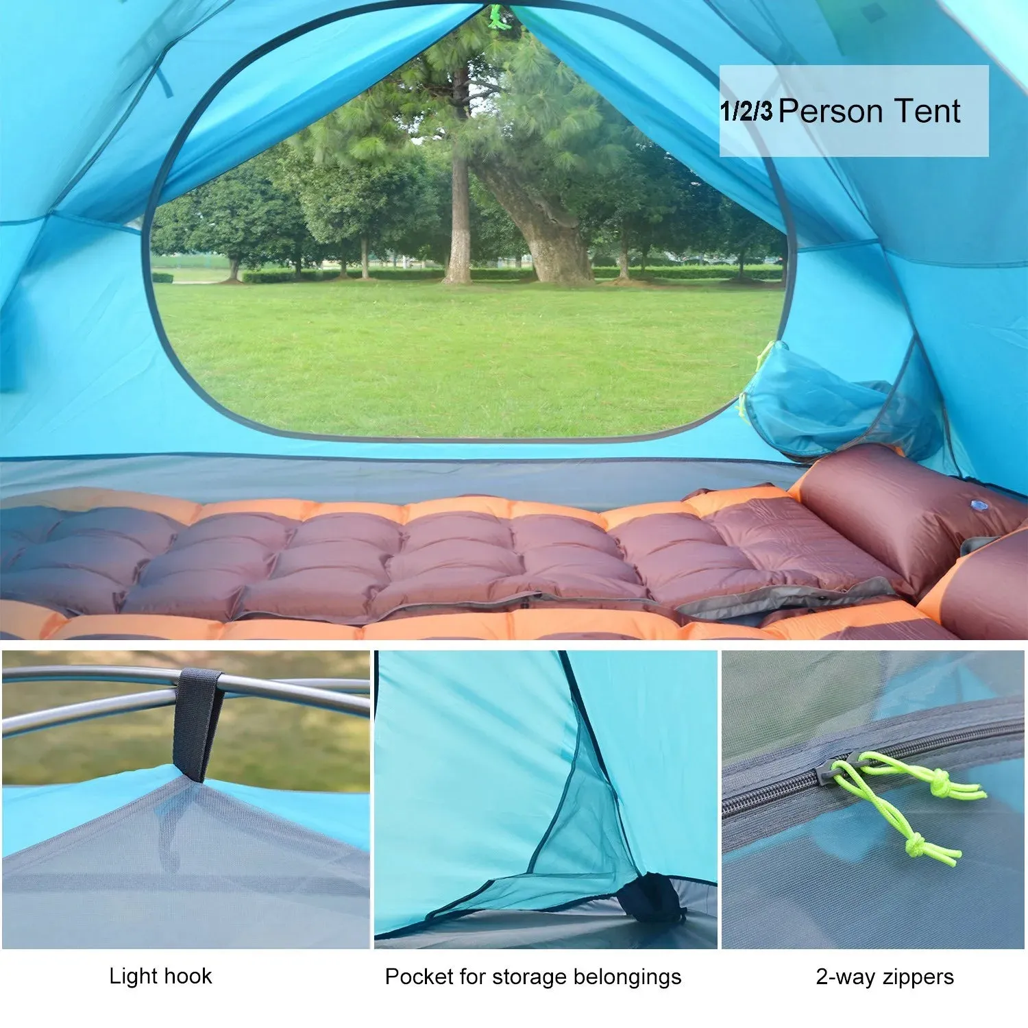 Lightweight Waterproof 3-Season Camping Tent for 1-2 People