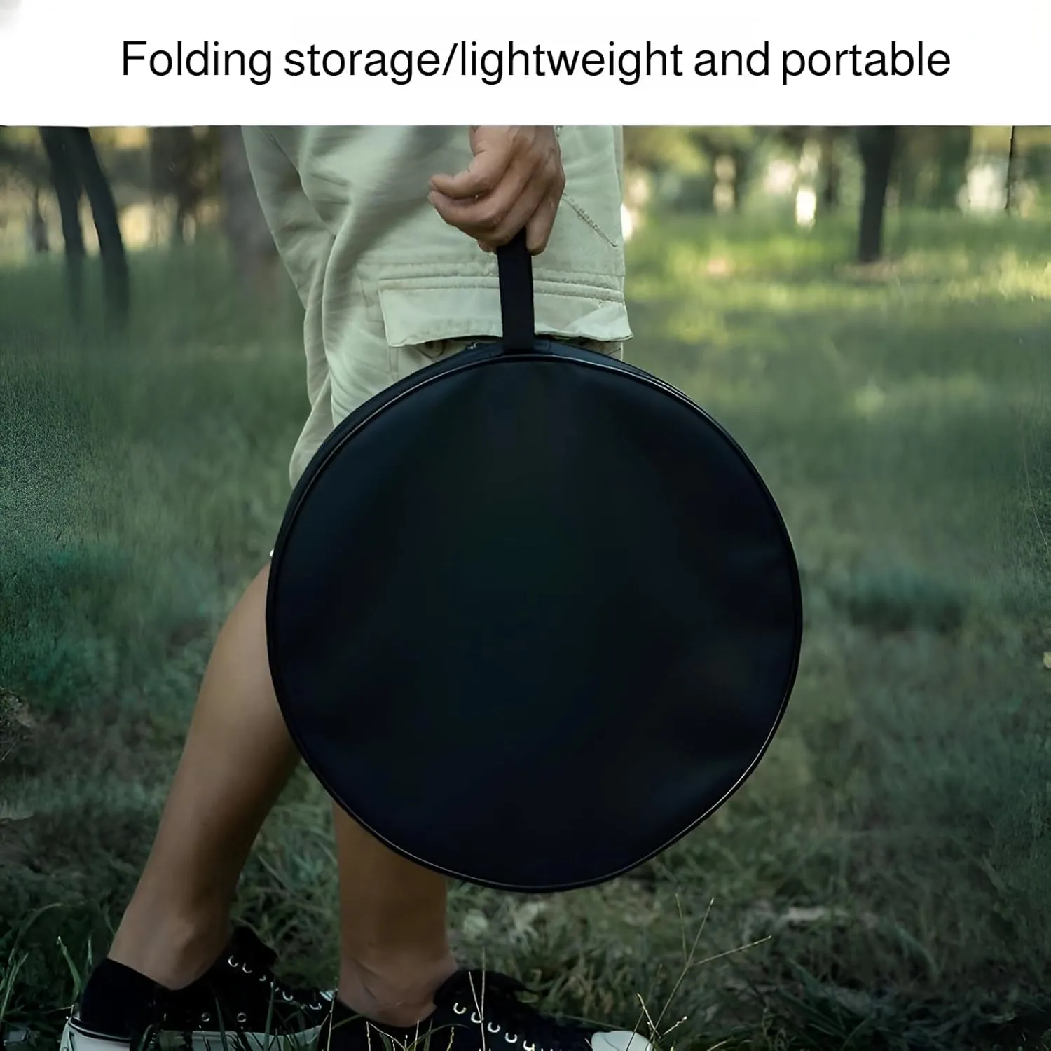 lilaBelle]【Upgraded Stability Outdoor Folding Table, Lightweight Adjustable Camp Desk for Camping Gear, Portable Round Table with Non-Slip Surface, Easy Setup for Family, Beach, Garden