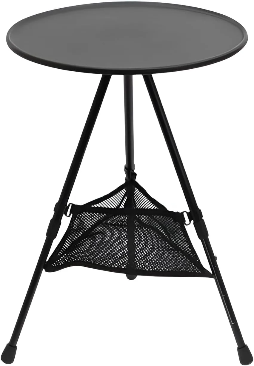lilaBelle]【Upgraded Stability Outdoor Folding Table, Lightweight Adjustable Camp Desk for Camping Gear, Portable Round Table with Non-Slip Surface, Easy Setup for Family, Beach, Garden
