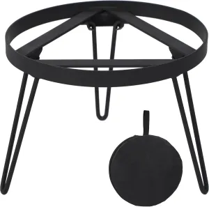 Lineslife Folding Campfire Grill Grate Top for Solo Stove Bonfire, Portable Iron Campfire Tripod for Bonfire Fire Pit, Dutch Oven, Open Fire Tripod Grill with Legs, Diameter: 13"