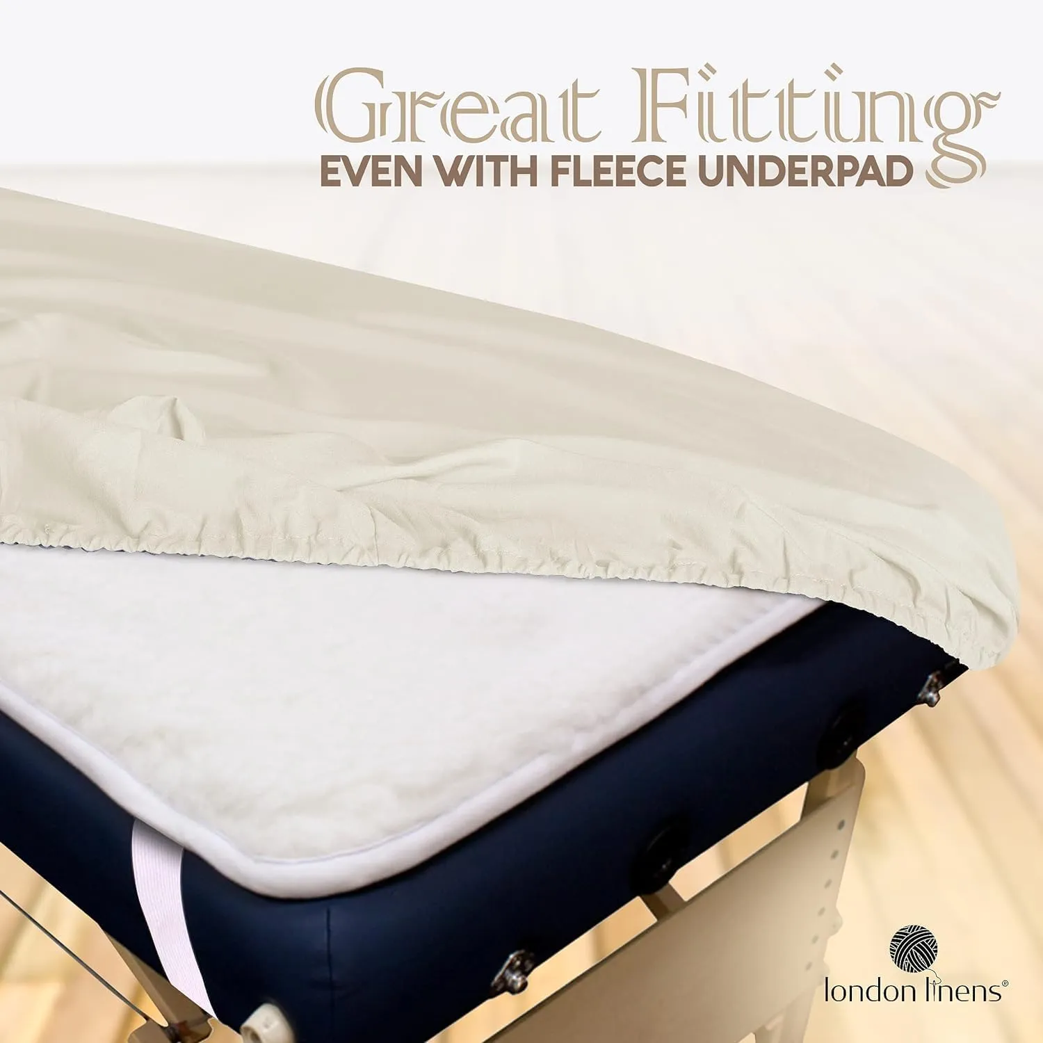LONDON LINENS Pack of 2 Soft Microfiber Massage Table Sheets 3 Piece Set - Includes Massage Table Cover, Massage Fitted Sheet, and Massage Face Rest Cover (Cream)