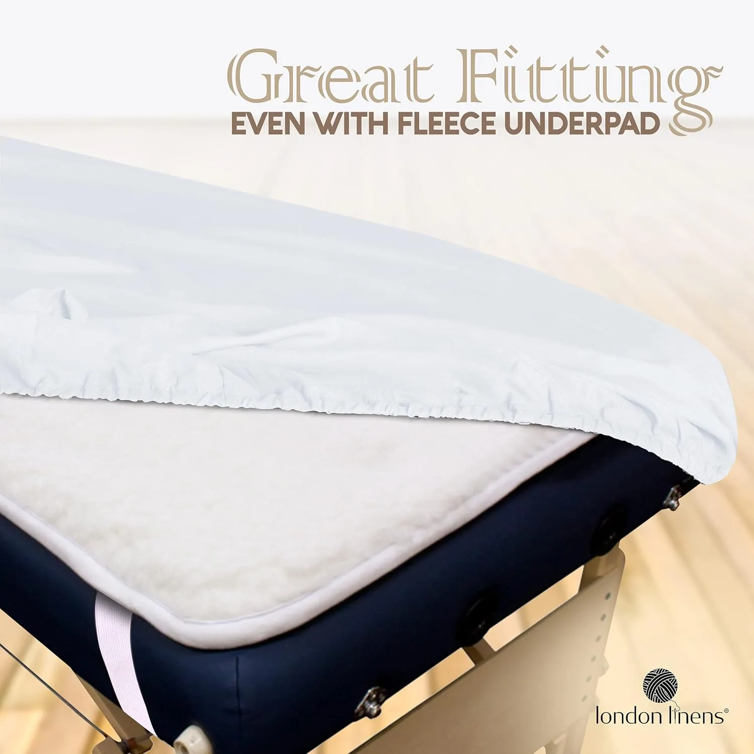 LONDON LINENS Soft Microfiber Massage Table Sheets Set 3 Piece Set - Includes Massage Table Cover, Massage Fitted Sheet, and Massage Face Rest Cover (White)