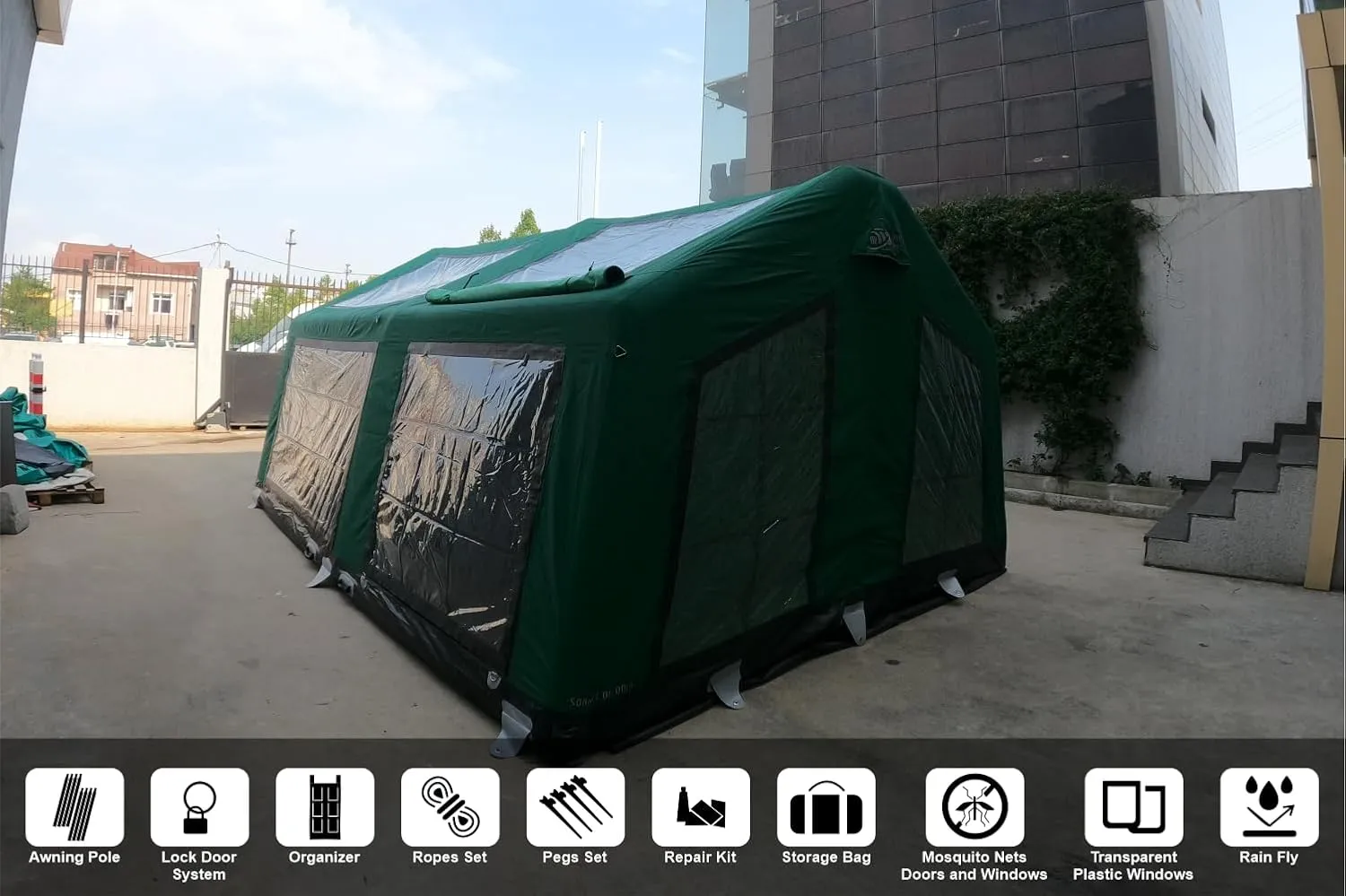 London MAXIA 480 14-Person Tent – Luxury Inflatable, Waterproof & UV Resistant, Perfect for 4-Season Camping, Easy Setup