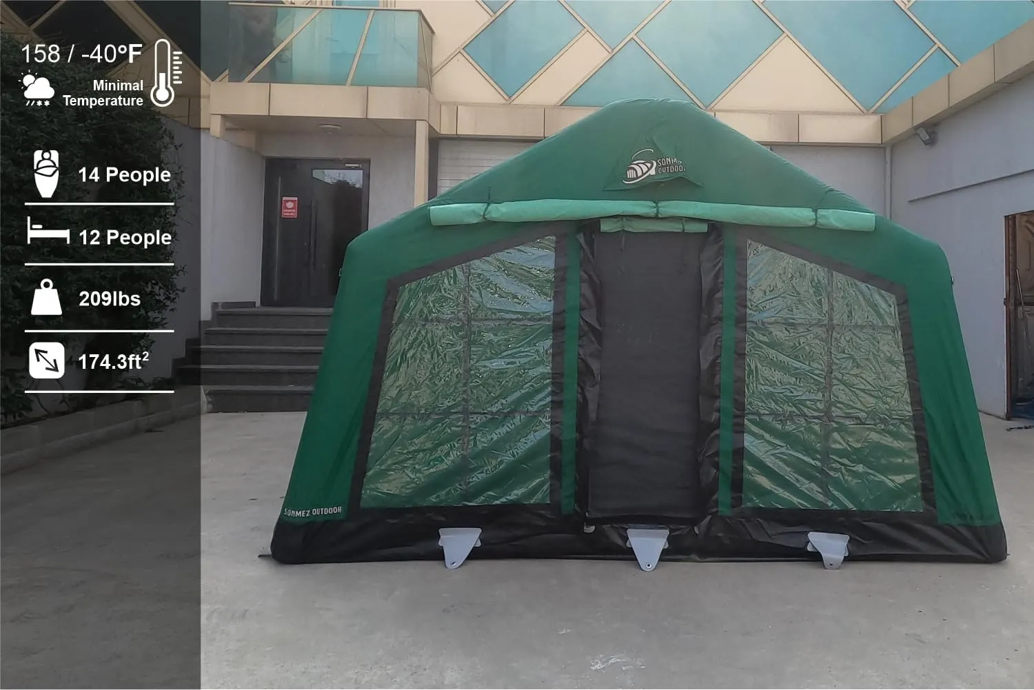 London MAXIA 480 14-Person Tent – Luxury Inflatable, Waterproof & UV Resistant, Perfect for 4-Season Camping, Easy Setup