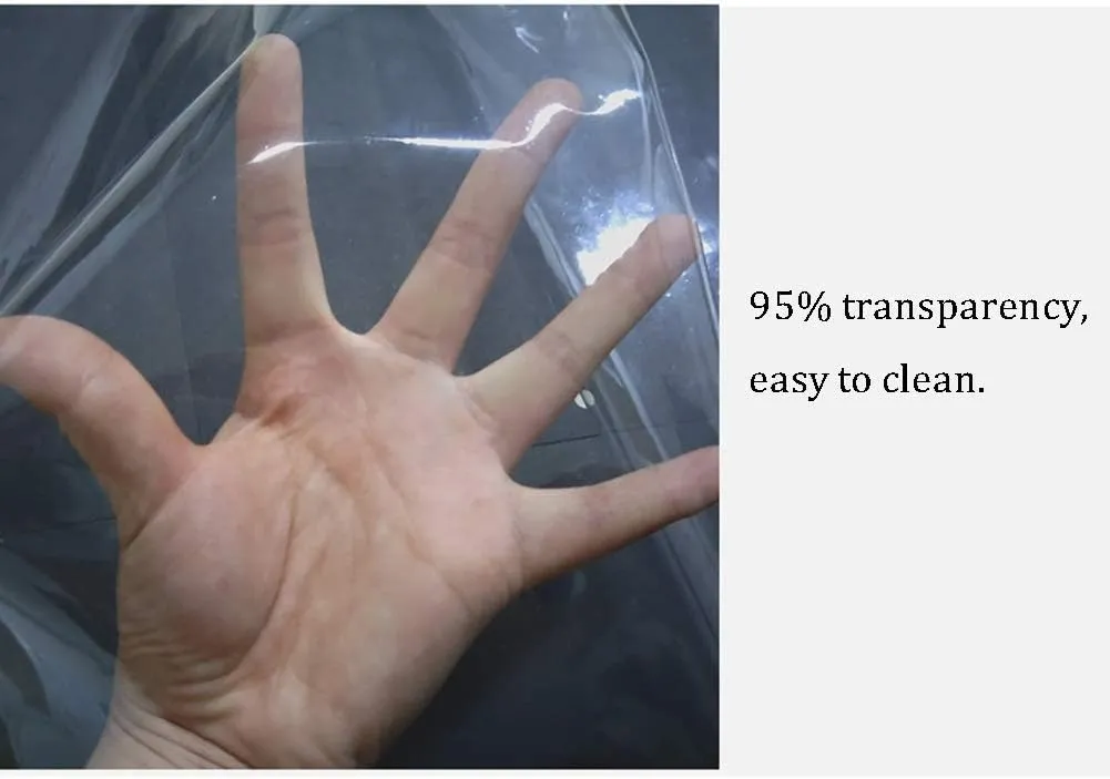 LXB Outdoor Multipurpose Tarpaulin-Clear PVC Tarp Waterproof Heavy Duty - Camping/Pool/Ships Shade Tear Resistant Plastic Cloth with Grommets, 19.6-Mil,1Mx1.5M