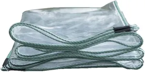 LXB Outdoor Multipurpose Tarpaulin-Clear PVC Tarp Waterproof Heavy Duty - Camping/Pool/Ships Shade Tear Resistant Plastic Cloth with Grommets, 19.6-Mil,1Mx1.5M