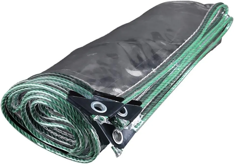 LXB Outdoor Multipurpose Tarpaulin-Clear PVC Tarp Waterproof Heavy Duty - Camping/Pool/Ships Shade Tear Resistant Plastic Cloth with Grommets, 19.6-Mil,1Mx1.5M