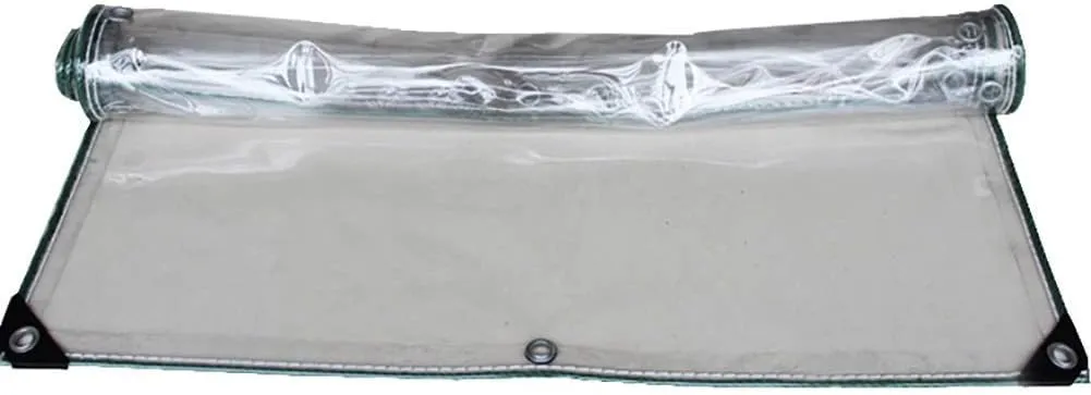 LXB Outdoor Multipurpose Tarpaulin-Clear PVC Tarp Waterproof Heavy Duty - Camping/Pool/Ships Shade Tear Resistant Plastic Cloth with Grommets, 19.6-Mil,1Mx1.5M