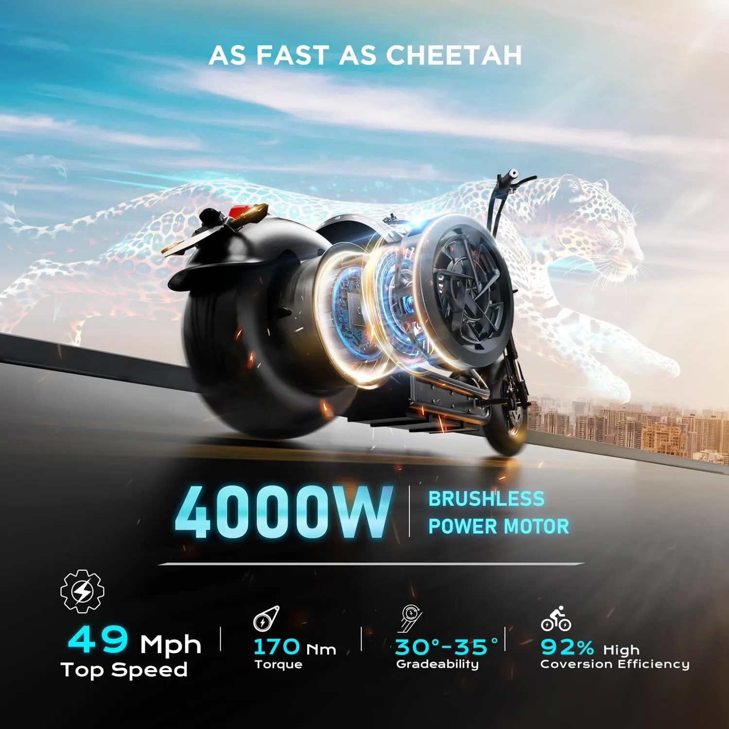 M1P Pro (2025 Upgraded) 4000W Electric Motorcycle for Adults 50MPH, 55Mlies Long Range,60V 42AH Battery,Full Suspension Dual Hydraulic Brake, Street Legal Electric Motorcycle