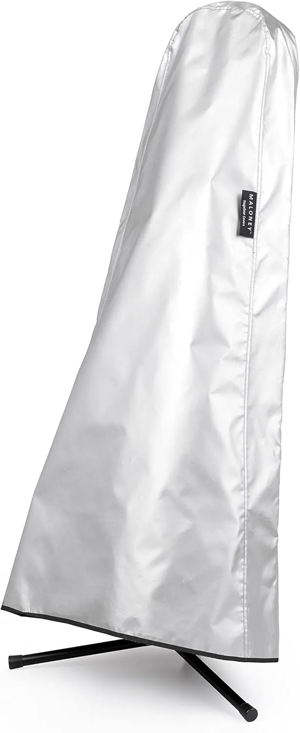 Maloney StageGear Guitar Dust Cover Fits Acoustic, Electric, Bass Guitars - Water Resistant Black Nylon with Reversible Silver Acrylic Coating Protects from Dust Dirt Moisture & Sun (43 inches) 80681